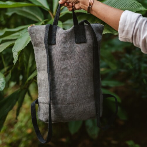 Ohrna PICHON Daypack Embroidered Sustainable Slim Stylish with Pockets Perspective: right