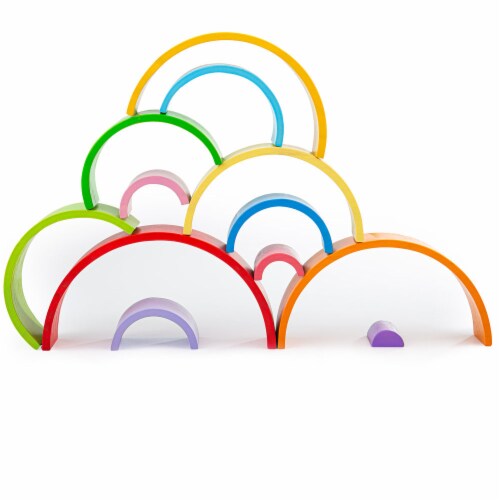 Bigjigs Toys Wooden Stacking Rainbow - Large Perspective: right