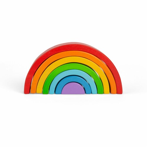 Bigjigs Toys, Wooden Stacking Rainbow - Small Perspective: right