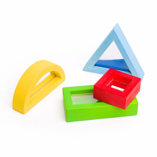Bigjigs Toys Wooden Rainbow Sensory Shapes Perspective: right