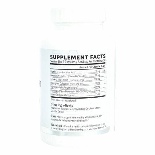 Kalaya Naturals 7X Joint Support Supplement 60 Capsules Perspective: right