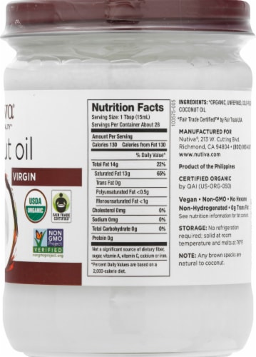 Nutiva® Organic Virgin Coconut Oil Perspective: right