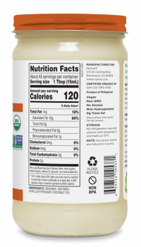 Nutiva Organic Coconut Oil Perspective: right