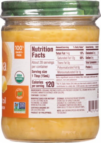 Nutiva® Organic Buttery Flavor Coconut Oil Perspective: right