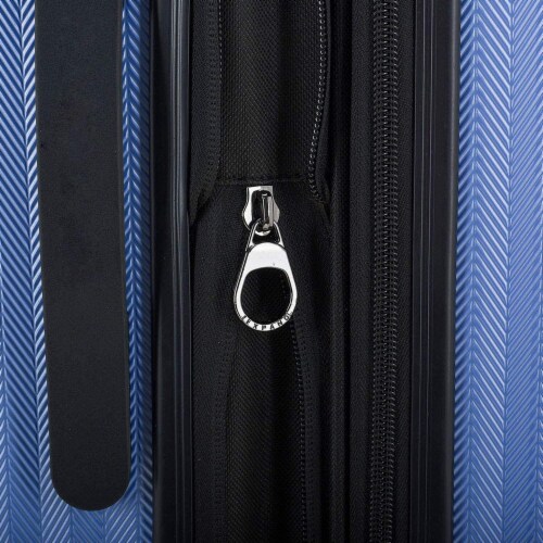 Traveler's Choice Dana Point Expandable Hard-Shell Luggage Set with USB Port - Blue Perspective: right