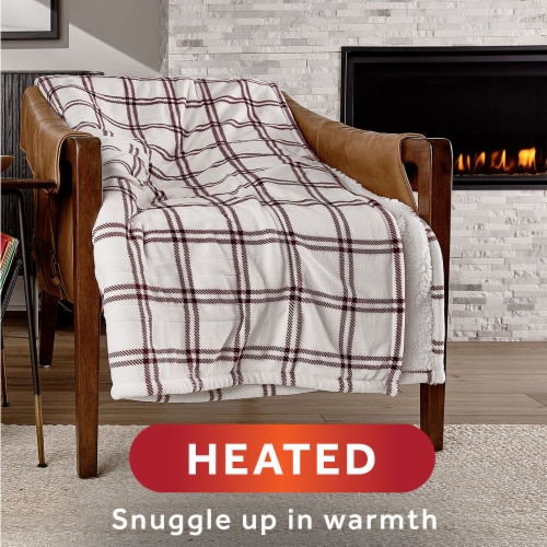 Sunbeam Heated Throw Blanket - Tartan Plaid Red, 1 ct - Kroger