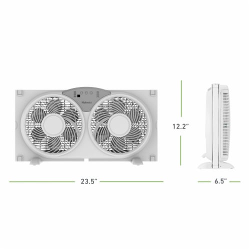 Holmes® Clean Breeze Twin Digital Window Fan with Reversible Airflow Perspective: right