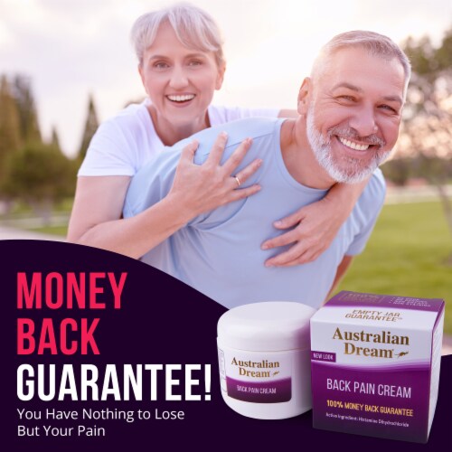 Australian Dream Back Pain Cream - For Neck, Body, Muscle Aches, or Back Pain - 9 oz Jar Perspective: right