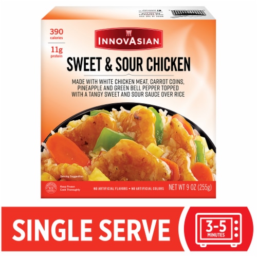 InnovAsian Sweet & Sour Chicken Rice Bowl, 9 oz (Frozen) Perspective: right