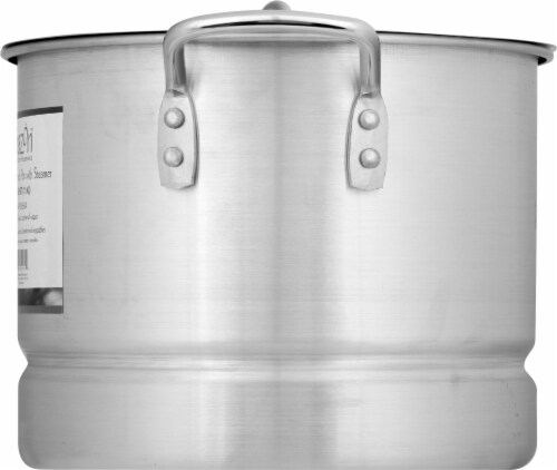 Sazon Aluminum Stock Pot with Steamer - Silver Perspective: right