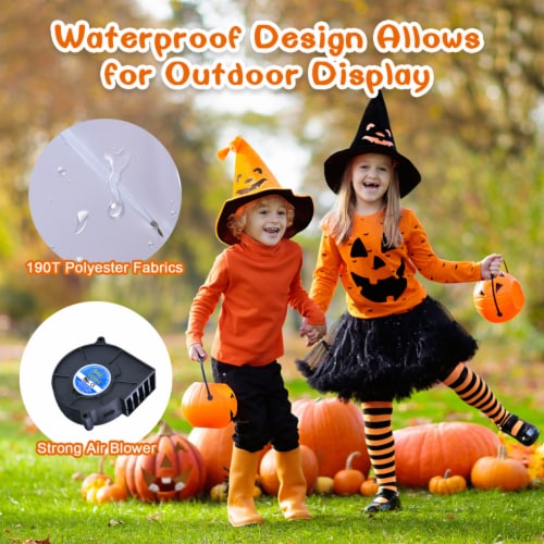 Costway 2 Pack 3 FT Halloween Inflatable Eyeballs w/ Air Blower & Red LED Lights Perspective: right