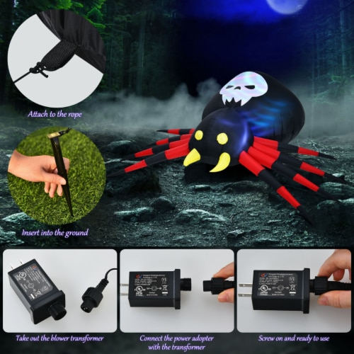 Costway 6.5FT Inflatable Halloween Spider Long Outdoor Indoor Blow Up Spider Perspective: right