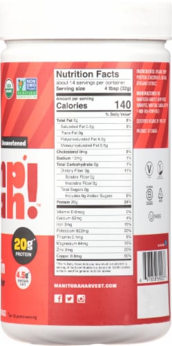 Manitoba Harvest Hemp Pro 70 Plant Based Protein Supplement Perspective: right