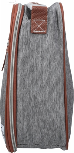 Fit and Fresh Gray & Brown Trim Lunch Bag Perspective: right