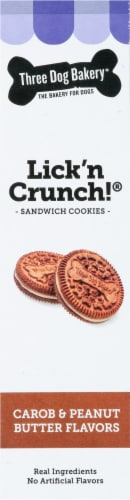 Three Dog Bakery Lick 'n Crunch Carob and Peanut Butter Dog Cookies Perspective: right