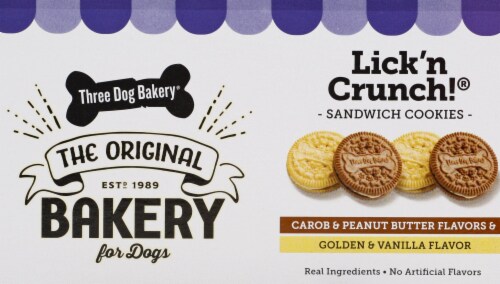 Three Dog Bakery® Lick 'N Crunch!® Peanut Butter and Vanilla Dog Treats Perspective: right