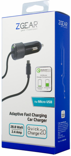 ZGear Quick Charge Micro USB Car Charger - Black Perspective: right