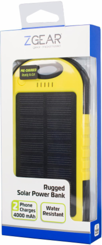 ZGear 4000mAh Solar Power Bank - Yellow/Black Perspective: right