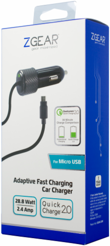 ZGear Quick Charge Micro USB Car Charger - Black Perspective: right