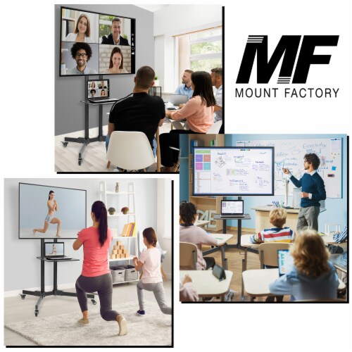 Mobile Stand with Wheels for 32-65 TV by Mount Factory Perspective: right