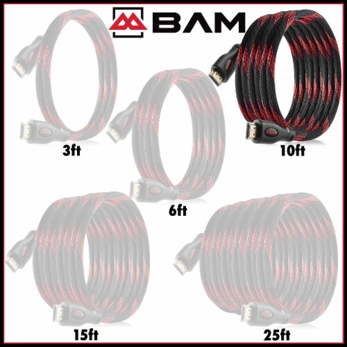 10 Feet High-Speed 4K HDMI Cables (3-Pack) Perspective: right