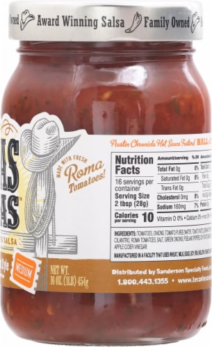 Texas-Texas Roasted Resturant Style Medium Salsa Perspective: right