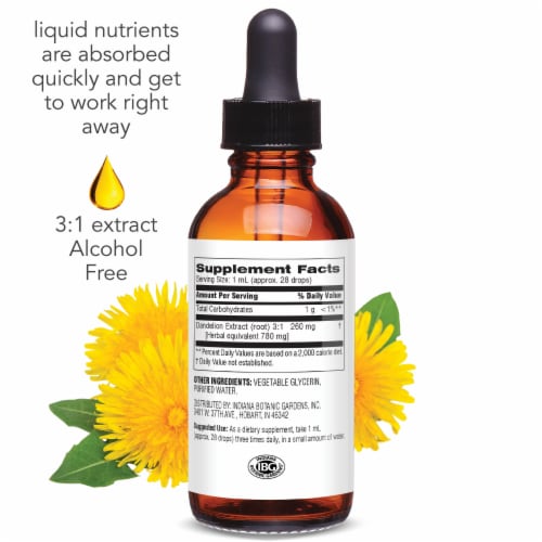 Botanic Choice Dandelion Root Liquid Extract Perspective: right