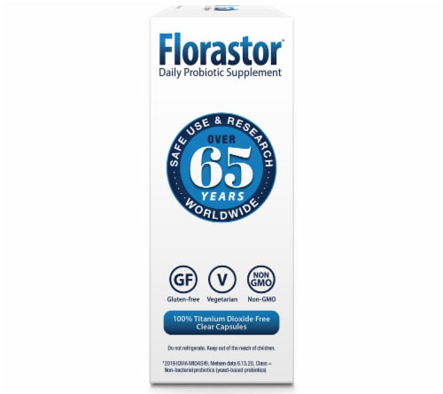 Florastor® Daily Probiotic Supplement Capsules 250mg Perspective: right