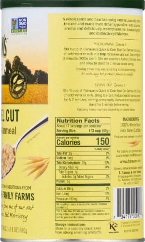 Flahavan's™ Irish Steel Cut Quick to Cook Oatmeal Perspective: right
