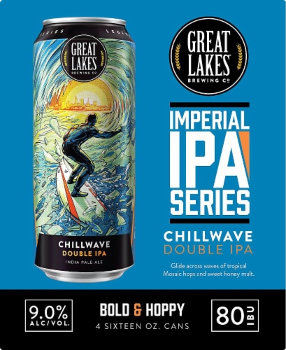 Great Lakes® Brewing Co. Imperial IPA Series Chillwave Double IPA Beer Perspective: right