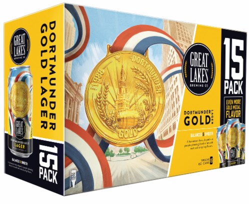 Great Lakes Brewing Co. Dortmunder Gold Lager 15 - 12 oz Cans Perspective: right