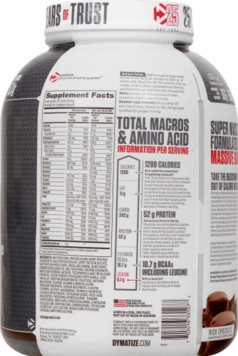 Dymatize® Super Mass Gainer Rich Chocolate Dietary Supplement Perspective: right