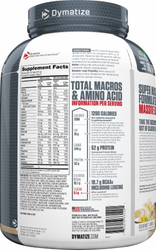 Dymatize® Super Mass Gainer Gourmet Vanilla Dietary Supplement Perspective: right