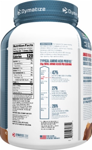 Dymatize® ISO100 Hydrolyzed Chocolate Peanut Butter 100% Whey Protein Isolate Powder Perspective: right