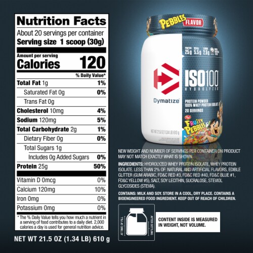 Dymatize® ISO100® Fruity Pebbles™ Protein Powder Perspective: right