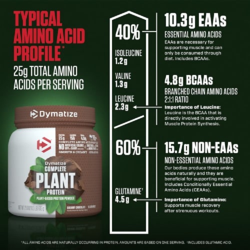 Dymatize Chocolate Complete Plant Protein Perspective: right