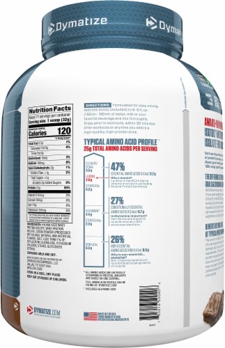 Dymatize® ISO100 Hydrolyzed Fudge Brownie Flavored Whey Protein Isolate Perspective: right