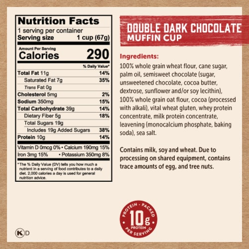 Kodiak® Protein-Packed Double Dark Chocolate Muffin Power Cup Perspective: right