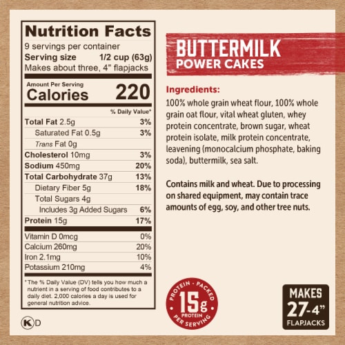 Kodiak® Protein-Packed Buttermilk Power Cakes Pancake and Waffle Mix with 15g Protein Perspective: right