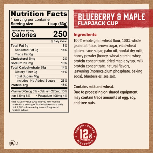 Kodiak® Protein-Packed Blueberry & Maple Flapjack Power Cup® Perspective: right