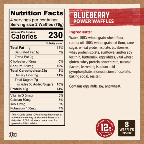 Kodiak® Blueberry Power Waffles® Perspective: right