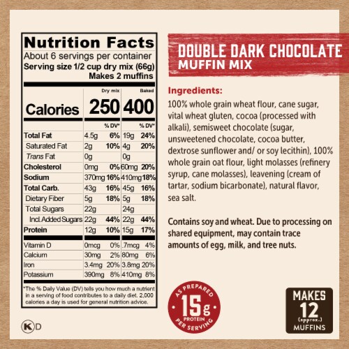 Kodiak® Protein-Packed Double Dark Chocolate Muffin Mix Perspective: right