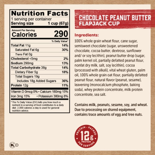 Kodiak Protein-Packed Chocolate Peanut Butter Pancake Power Cup Perspective: right