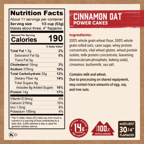 Kodiak Cakes® Power Cakes® Cinnamon Oat Protein Flapjack & Waffle Mix Perspective: right