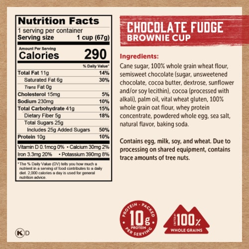 Kodiak® Protein-Packed Chocolate Fudge Brownie Power Cup® Perspective: right
