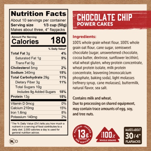 Kodiak Cakes® Power Cakes® Chocolate Chip Protein Flapjack & Waffle Mix Perspective: right