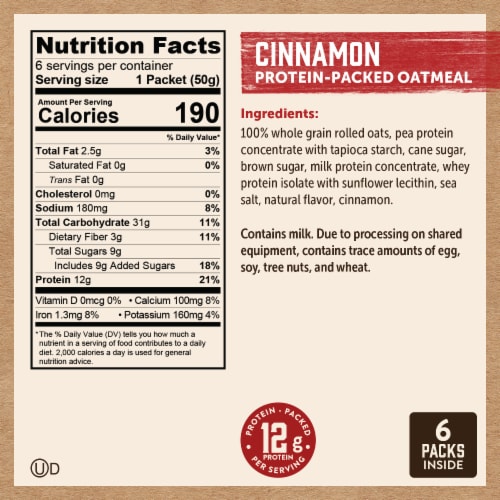 Kodiak® Protein-Packed Cinnamon Oatmeal Packets Perspective: right