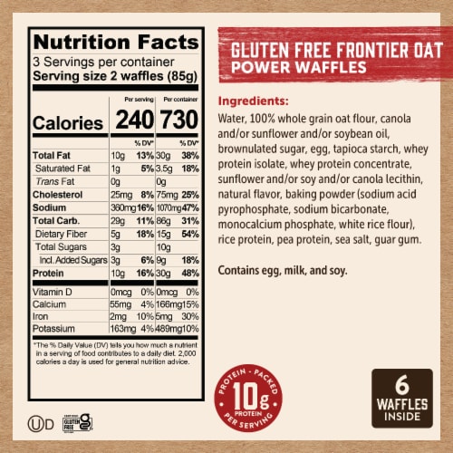 Kodiak® Protein-Packed Gluten-Free Frontier Oat Frozen Power Waffles