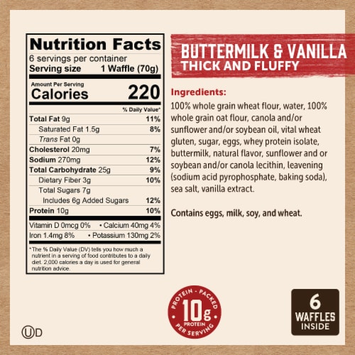 Kodiak Cakes® Buttermilk & Vanilla Thick and Fluffy Power Waffles® Perspective: right