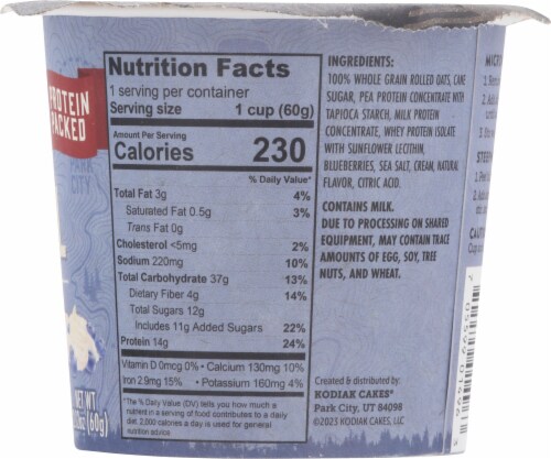 Kodiak Cakes® Blueberries & Cream Unleashed® Oatmeal Cup Perspective: right